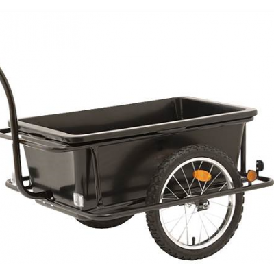 Bike trailer with removable plastic tray,